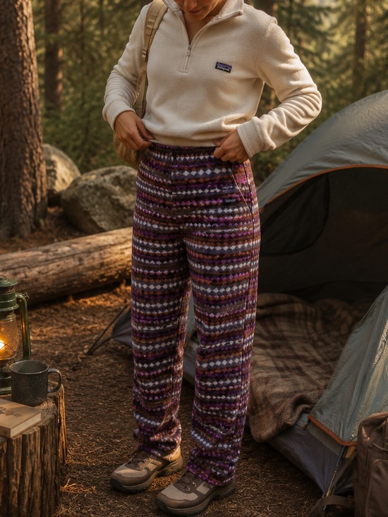 Patagonia Pants - Patagonia Micro D Jogger Synchilla Fleece Pants Women's Aztec Diamond Sz Medium